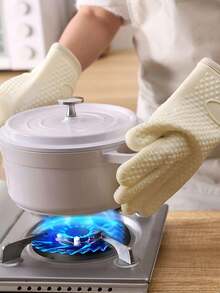 1PC /2pcs Anti-Scalding Gloves And Non-Slip Gloves - Kitchen Oven Gloves - Silicone Oven Gloves - Microwave Oven Baking Tools - View 2