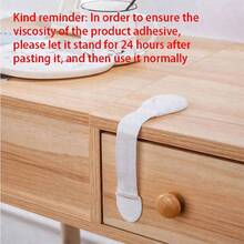 SHEIN 10 Webbing Children's Safety Lock ABS Baby Anti-Opening Drawer Lock, Non-Punching Paste Cabinet Refrigerator Protective Lock - Multicolor - View 5