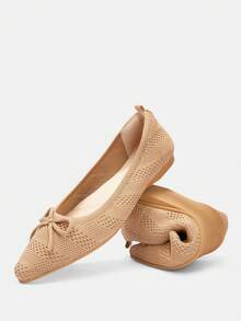 Ressula Women's Flat Shoes, Fabric Bows, Casual And Comfortable Commuting - coffee color - View 7