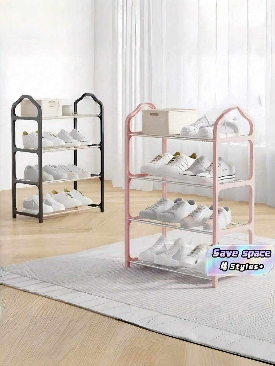 1PC Heavy Duty Metal Frame Nonwoven Shelves Easy Assembly Space Saving Sturdy Durable Black Freestanding Organizer For Closet Entryway Hallway Bedroom Living Room Home Storage Shelving Unit - Multicolor - View 1