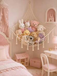 Woven Stuffed Animal Hammock For Baby Room, Hanging Plush Storage Net Finishing Rack, Suitable For Baby Room And Children's Room - Multicolor - View 5