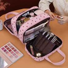 Purse With Hanging Beauty Tools For Travel, Multi-Compartment Makeup Organizer With Large 3-Layer Capacity, Foldable Wash Bag With Zipper And Mesh Side Pocket, And Makeup Brush Holder, Multi-Functional Handbag For Women For Business Trips And - Multicolor - View 7