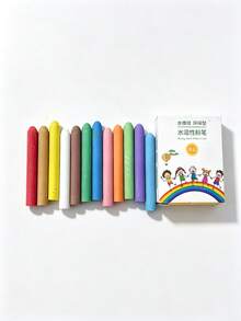 12/24 Pcs,Dustless Water-Soluble Chalk, Colorful Erasable Chalk For School, Teacher, Blackboard Use (Random Color),School Supplies,Back To School - Multicolor - View 10