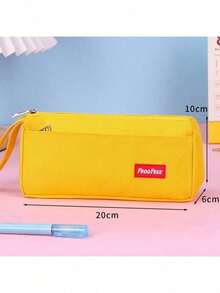 1pc High Cost-Performance Solid Color Pencil Case, Niche Black Anti-Fouling Pencil Box, Large Capacity Student Stationery Storage Bag, Back To School Stationery Storage Bag, School Supplies. - Multicolor - View 17