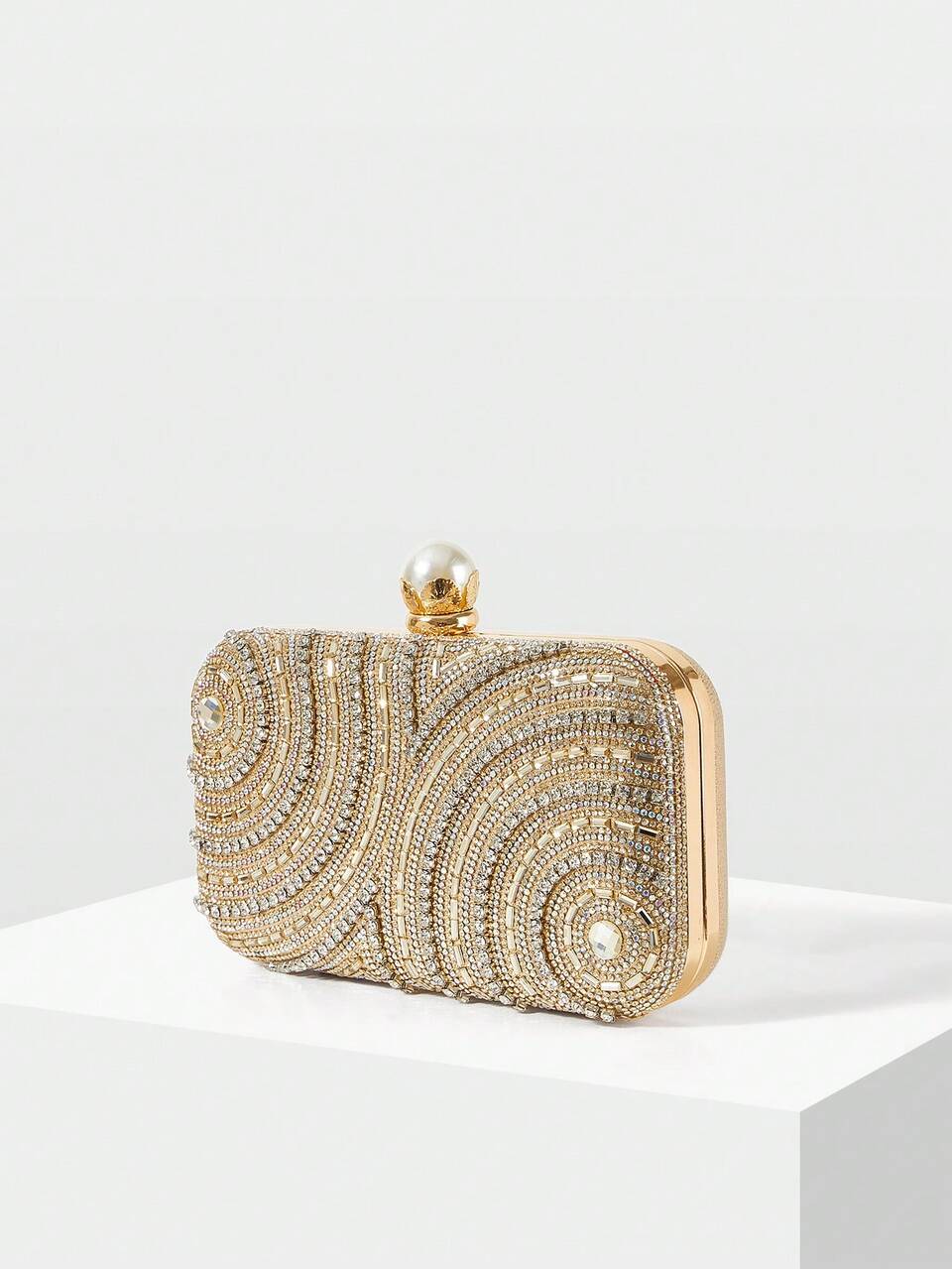 MOTF LADIES ELEGANT HOT DIAMOND GOLD DINNER CLUTCH BAG FOR PARTIES, CHRISTMAS, NEW YEAR GIFTS, WEDDINGS, DRESS MATCHING
