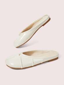 CUCCOO DOLLMOD Women's Tiny Toe Knot Split‑Toe Tabi Backless Slip‑On Flat Mule Slippers Off White - Off-white - View 3
