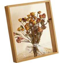 1pc Handmade Dried Flower Display Frame, Double-Sided Transparent Photo Frame, Diy 3d Insect Clay Model Specimen Holder, Desktop Frame, Gift For Birthday, Graduation - Multicolor - View 3