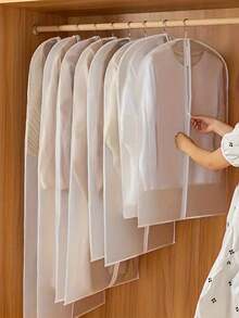 Found Favorite 1/5/10 Pcs Transparent Garment Dust Cover Bags, Zippered Hanging Clothes Storage - Multicolor - View 4