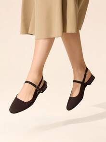 CUCCOO BASICS Women's Shoes Spring, Summer And Autumn Simple Classic Woven Surface Material Round Toe Flats Are Suitable For Commuting, Dating, Parties Fall Shoes - Brown - View 6