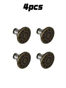 2/4/6/8/10/12pcs Jeans Replacement Buttons, Detachable Tower Buttons For Waist Size Adjustment, No Sew Silver Metal Button For Jeans Skirt Pants, Easy DIY Install Tool-Free, Sturdy Denim Button Fixing Kit - Style 1 - View 14