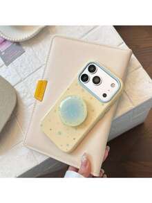ShellaStory Gradient Star Stand Case Compatible With Apple Phone 17 Pro And Phone 16, Featuring A Fresh And Delicate Design With Glitter . Suitable For Those With A Minimalist,And Unique Style, Including Geometric, Minimalist, And Color-Blocked Designs. A Niche, -Worthy Style. - Yellow - View 6