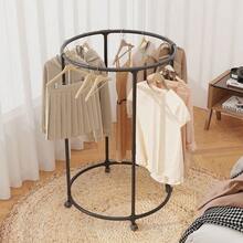 Rotating Clothes Rack With Wheels, Round Garment Storage Organizer, Clothing Display Stand For Boutique, Indoor Balcony Outdoor Hanging Clothes Drying Rack - one size fits all - View 14