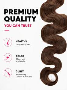 Boho Braids S4 Chocolate Brown Body Wave Unfelt Wig Feather Crochet Human Hair Extensions For Miracle Knots Soft Defined Waves Lightweight Natural Looking Easy Installation Reusable Hair Extensions 16-24 Inch - S4 - View 12