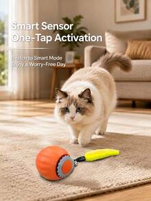 Teckwe 1 Pc Smart Auto Rolling Obstacle Avoidance Elastic Wear Resistant USB Charging Pet Rolling Ball Mixed Vivid Color Pet Rolling Ball For Puppy Kitten Daily Play Backyard Indoor Game All Seasons Use Pet Interactive Toy Dog Cat Entertainment 150mAh - View 3