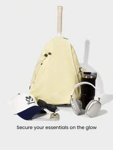 GLOWMODE Tas Selempang Tenis 26L dengan Tali Bahu yang Dapat Diatur, Serbaguna, Tahan Air, dan Kantong Resleting, Cocok untuk Pakaian Olahraga Sehari-hari, Musim Semi dan Musim Panas. - French Vanilla - View 2