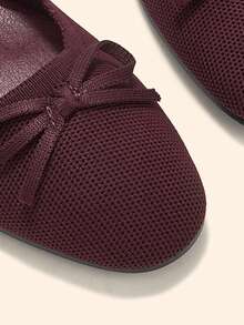 CUCCOO BASICS Women's Shoes Spring, Summer And Autumn Simple Classic Woven Surface Material Round Toe Flat Sole Shoes Are Suitable For Commuting, Dating, Parties A - Burgundy - View 11