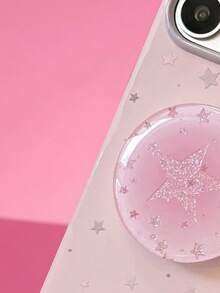 ShellaStory 漸層星星支架手機殼，適用於 Apple Phone 17 Pro 與 Phone 16，亮片裝飾，清新細膩設計，適合極簡獨特風格，包含幾何、極簡與撞色設計，小眾質感風格 - 莓粉 - 查看 3