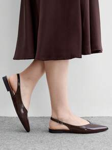 CUCCOO BIZCHIC New French Pointed Rear Empty Casual Commuter Women's Flats - Coffee Brown - View 3