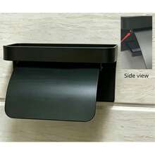 1 Set Wall Mounted Toilet Paper Holder - Self-Adhesive, Large Roll Size, Gray/Black With Shelf, Suitable For Bathroom, Suitable For Various Bathroom Styles - Simple Atmosphere No-Punch Restroom Wall Mounted Tissue Holder Bathroom Decor Fall Decor - 1set - View 14