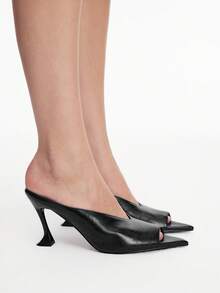 Mnmlis Women's Fashion Commuter. Stiletto, Alien Heel, Fish Mouth, Backspace, Pointed Women's Sandals - Black - View 9