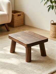 1pc Solid Wood Step Stool Non Slip Stable Sturdy Support For Adults Kitchen Bathroom Bedroom Classroom Home Office Christmas Stocking Fillers Holiday Gift Idea Must Haves - Brown - View 2