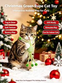 PETSIN Christmas Cat Toys Set, Interactive Kitten Toy Assortment, Indoor Cats Entertainment, Soft Crinkle Balls Mice Bite Resistant Cat Toy Pack, Holiday Xmas Gift For Small Medium Cats - Multicolor - View 6