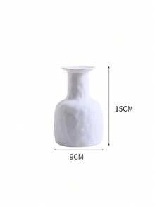 Cirelle 現代白色塑料花瓶，陶瓷紋理質感，耐摔裝飾性溝槽花苞瓶，適用家居裝飾、客廳、桌面、婚禮（不含花朵） - 白色 - 查看 10