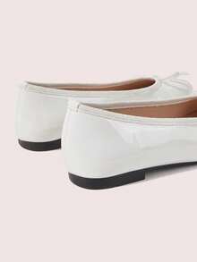 CUCCOO DOLLMOD Women's Flats, Round Toe Ballet Flats, Comfortable Slip-On, Fashion, Versatile, Bow Decoration, Mary Jane Flat Women's Shoes - White velvet edge - View 5