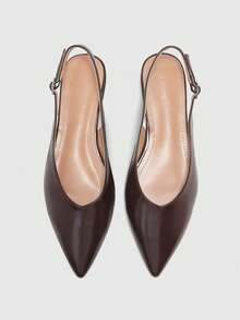 CUCCOO BIZCHIC New French Pointed Rear Empty Casual Commuter Women's Flats - Coffee Brown - View 2