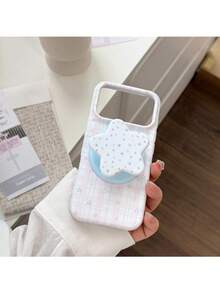 ShellaStory Sweet Dream Star Pattern + Light Star Island Magnetic Stand Star Pattern Magnetic Stand Compatible With Apple 18PM Soft Case Film Phone 16 Phone Case 15 Gentle Wind Girl, Creative, Simple Style, Fresh Style, Collage Style, Niche, Ins Style - Pink White - View 11