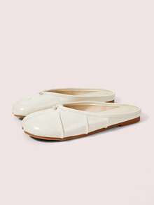 CUCCOO DOLLMOD Women's Tiny Toe Knot Split‑Toe Tabi Backless Slip‑On Flat Mule Slippers Off White - Off-white - View 2