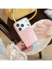 ShellaStory Niche Food Tomato Compatible With Apple 17 Pm Phone Case 16 Transparent 14 Soft Case 15 Side 13 Creative Personalized, Creativity, Geometry, Simple Style, Fresh Style, Clash Style, Niche, Ins Style - Pink - View 6