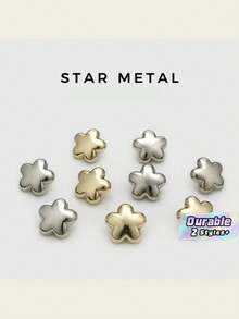 1Pack 10Pcs Fashion 3D Star Shaped Metal Buttons Versatile Hand Sew Fasteners For Kids Sweaters Cardigans Outerwear Shirts Clothing Sewing Accessory - 10pcs - View 8