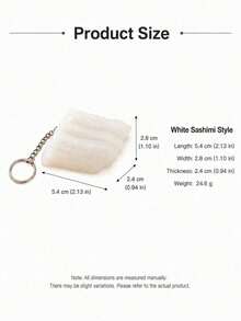 Joivida 1Pc DIY Sticker Salmon/Tuna Keychain, Simulated Seafood Slice Pendant With 165Pcs Rhinestone Decals, Cute Bag Charm For Keys, Backpack & Gift - Multicolor - View 8