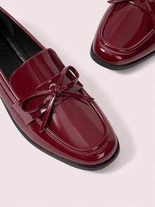 CUCCOO DOLLMOD Women's Casual Versatile Flat Loafers For Daily Commute Spring Shoes - Red butterfly mirror - square head - View 4