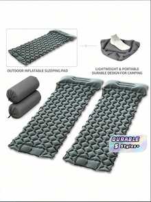 1 BUAH KASUR TIDUR TIUP DENGAN POMPA KAKI DAN BANTAL TERINTEGRASI, DAPAT DIHUBUNGKAN, POLA BERLIAN, KASUR UDARA TPU, GAYA WARNA ACAK UNTUK KEGIATAN LUAR RUANGAN, BERKEMAH, PERJALANAN, RUMAH, PIKNIK, PORTABEL, HADIAH - MultiWarna - View 1