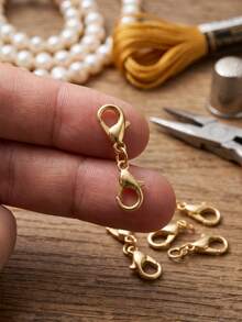 5/30pcs Dual Lobster Clasps, Double Lobster Claw Clasp DIY Jewelry Making Accessories For Necklace Bracelet Keychain Craft Supplies - Multicolor - View 6