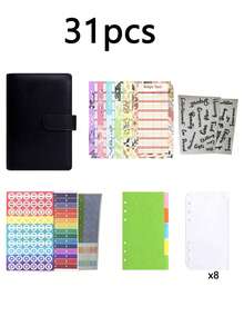 31-Piece Macaron Stationery Set, Cute A6 Spiral Notebook For Students, Minimalist Detachable Diary - multicolor - View 11