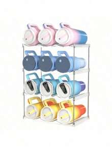 1PC 40oz PS Plastic Water Bottle Holder Rack Wine Bottle Organizer Multifunctional Storage Rack Easy Installation Space Saving Dishwasher For Kitchen Dorm Office Transparent Home Organization Countertop Storage Clear Organizer - Multicolor - View 11