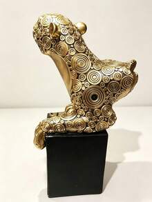 1件金色豹子樹脂雕像附裝飾黑色底座，動物雕像擺飾，奢華桌面裝飾，適用客廳、辦公室書架櫃檯桌面展示，家居藝術工藝裝飾，節日入宅禮物 - 多色 - 查看 11