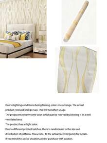 1 Roll Of Modern 3D Water Ripple Self-Adhesive Wallpaper RollBeige Curved Vinyl Easy To Tear Adhesive Sticker Suitable For Living Room Kitchen Bedroom Dormitory Decoration And Furniture Renovation Home Decoration - Beige - View 2