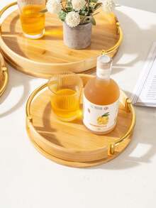 Bamboo Tea Tray, Japanese Tea Tray, Storage Tray, Decorative Tray, Very Suitable For Parties, Breakfast, Lunch And Dinner, Home Dining Table Decoration. Birthday Party Tray, Wedding Engagement Party Tray, Gift Dispenser Tray - log color - View 6