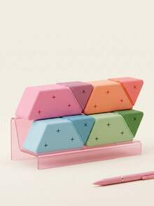 Joivida 1Pc Multi‑Functional 2‑In‑1 Silicone Pencil Case Standing Pen Holder, Zipper Rhombus Shape Soft Silicone Stationery Pouch,Washable Large‑Capacity Desktop Pen Storage Bag For Students School Learning & Daily Office Stationery Supplies - Single Piece - View 8