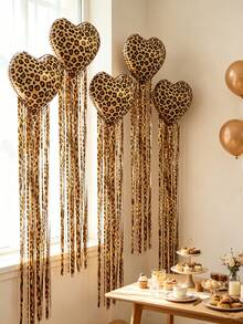 Fringe Curtain Decor Set, Perfect For Birthday Parties, Birthday Celebrations And Girl‑Themed Party Decorations. Ideal For Building Photo Booth Areas. - Leopard print love rain curtain - View 5