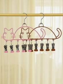 Joivida Cute Cat‑Shaped Multi‑Clip Hanging Drying Rack, Household Sock & Underwear Hanger For Student Dorm, Long‑Lasting, Wet & Dry Usable, Rust‑Resistant, Non‑Slip, Gentle To Garments, Space‑Saving Closet Organizer For Socks, Lingerie And Small Daily Wear - View 2