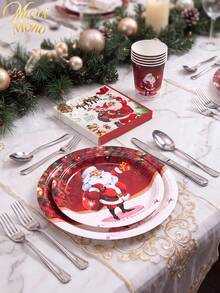 Muroi Mono 25/100 Pieces Of Disposable Party Supplies, Including Disposable Paper Plates, Napkins, Cups, Suitable For Dessert Service, Party Decorations, Various Events, And Gatherings, Including Christmas. - Style 3 - View 7