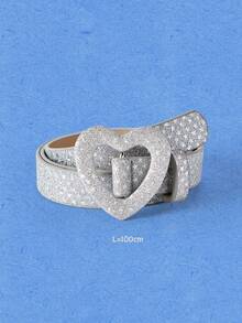 Popjeli Skinny Star Glitter Belt - Silver - View 10