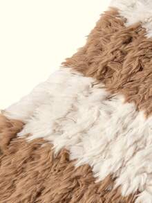 Popjeli Contrast Color Striped Plush Scarf Women's Autumn And Winter Retro Atmosphere Soft Waxy Thickened Warm Imitation Fur Scarf - Multicolor - View 3