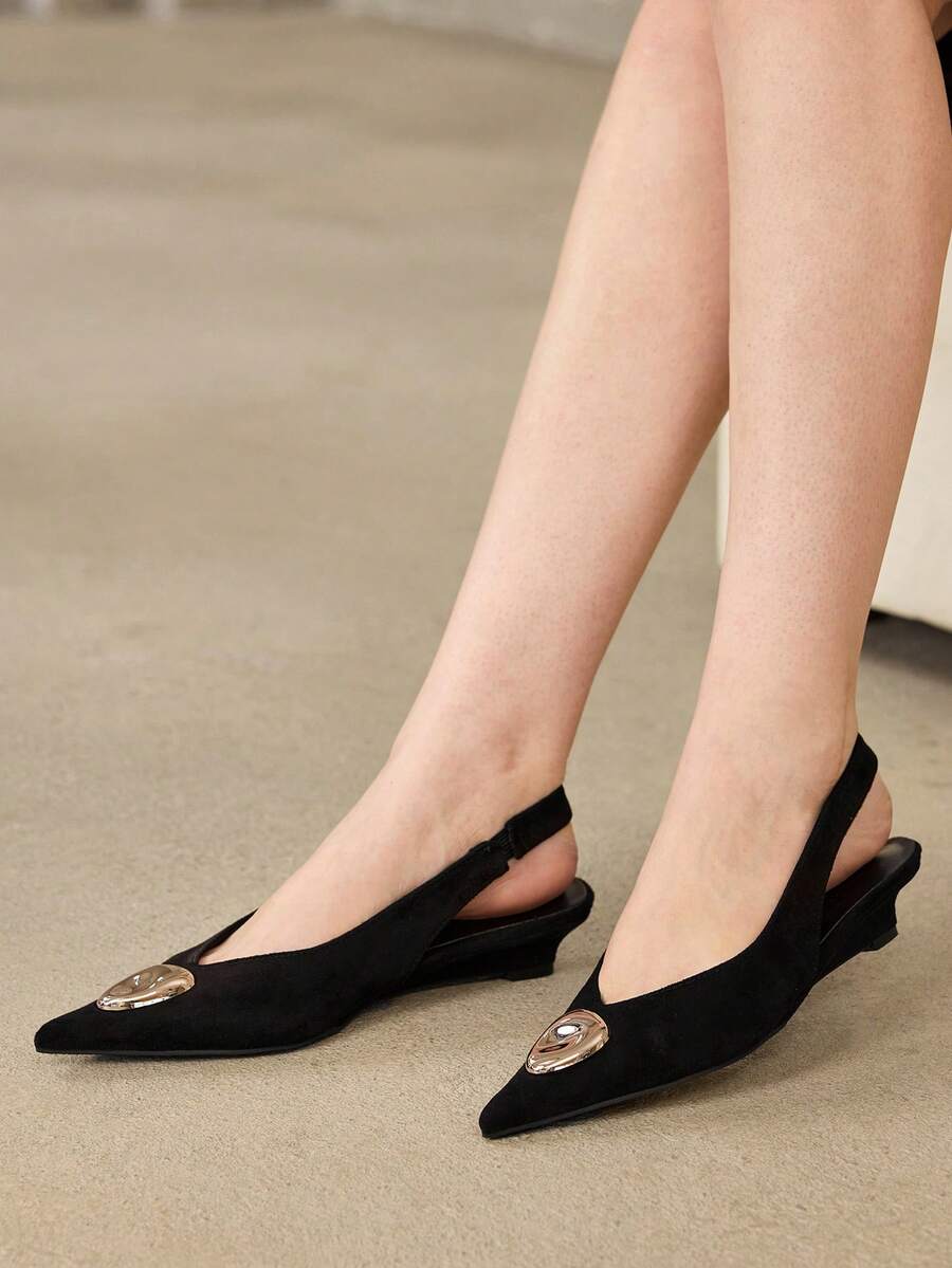 MOTF PREMIUM POINTED MULLER HIGH HEELS, SUITABLE FOR SPRING SHOES IN THE CHRISTMAS SEASON - Black 3 - View 1