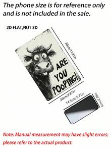 1pc Vintage Funny Yak Metal Tin Sign, Humorous Bathroom Wall Plaque With Pre-Drilled Holes, Waterproof Rustic Decor For Restroom Home, 12x8in - 1PC - View 4